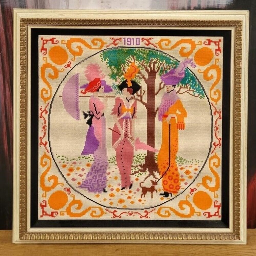 Rare Vtg French School 1910 Fashion